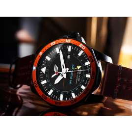 Vostok Europe NH34-225C714-LBBRW Herrenuhr Automatik GMT Rocket N1 Braun/Schwarz