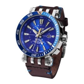 Vostok Europe NH34-575A716BLUE Herrenuhr Automatik GMT Energia Rocket Blau 2 Bänder