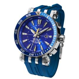 Vostok Europe NH34-575A716BLUE Herrenuhr Automatik GMT Energia Rocket Blau 2 Bänder