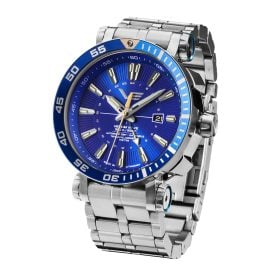 Vostok Europe NH34-575A716-B Herrenuhr Automatik GMT Energia Rocket Stahl/Blau