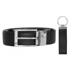 HUGO 50403065 Geschenkset Herren-Ledergürtel Schwarz