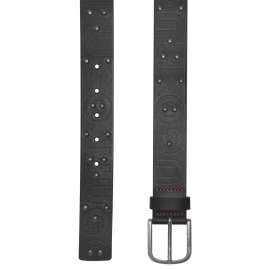 HUGO 50487038-001 Herrengürtel Leder Schwarz Glau-Studs