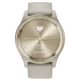 Garmin 010-02665-02 vivomove Trend Damen-Smartwatch Pastellbraun/Crèmegold