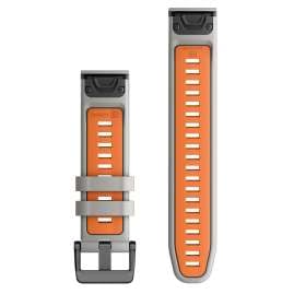 Garmin 010-13280-02 Quickfit Silikonband 22 mm Nebelgrau/Glutorange