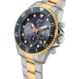 ETT Eco Tech Time EGS-11609-35M Funk-Solar Herren-Chronograph Watersports Bicolor