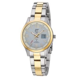 ETT Eco Tech Time ELS-11590-12M Damenuhr Funk Solar Drive Gobi Bicolor
