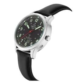 Master Time MTGA-10957-22L Herren-Armbanduhr Funk Super Power Aviation Schwarz