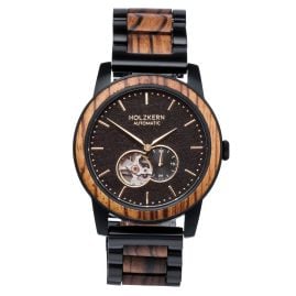 Holzkern Herrenuhr Automatik San Francisco Zebrano/Ahorn