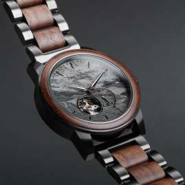 Holzkern Herrenarmbanduhr Automatik Chicago Walnuss/Marmor