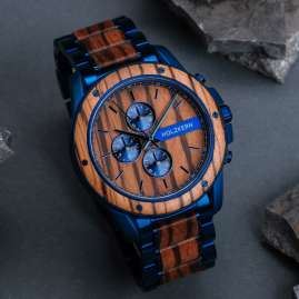 Holzkern Herren-Chronograph Quarz Gareth Zebrano
