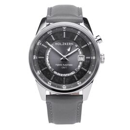 Holzkern Herrenuhr GMT Skywhirl Marmor/Silberfarben