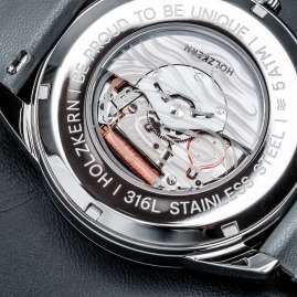 Holzkern Herrenuhr GMT Skywhirl Marmor/Silberfarben