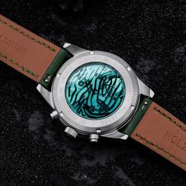 Holzkern Herrenarmbanduhr Titan Neverrest Katzenauge/Grün