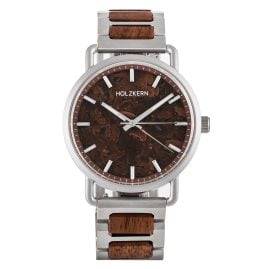 Holzkern Unisex-Uhr Quarz Espressino Kaffee/Walnuss