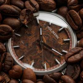 Holzkern Unisex-Uhr Quarz Espressino Kaffee/Walnuss