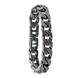 Holzkern Herren-Armband Edelstahl mit Holz Bodyguards Walnuss/Dunkelgrau