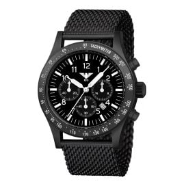 KHS PLABSSC.MB Herrenuhr Platoon Solar Chronograph Meshband Schwarz