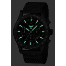 KHS PLABSSC.MB Herrenuhr Platoon Solar Chronograph Meshband Schwarz