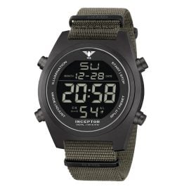 KHS INCBSD.NSGO Herrenuhr Inceptor Stahl Digital Olivgrün/Schwarz