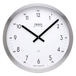 Filius 0303-19 Funk-Wanduhr 40 cm Silberfarben