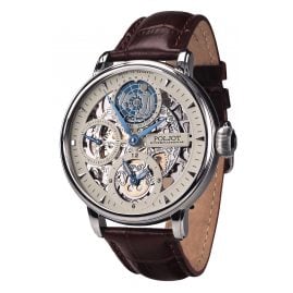 Poljot International 9730.2940552 Herrenuhr Double Timer Globetrotter Braun/Stahl