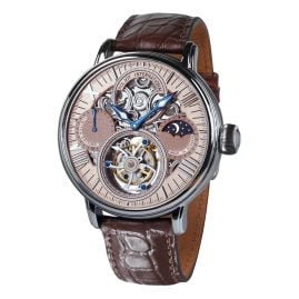 Poljot International 3360.T88-R Herren-Armbanduhr Tourbillon Skeleton Braun/Rosé