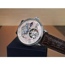 Poljot International 3360.T88-R Herren-Armbanduhr Tourbillon Skeleton Braun/Rosé