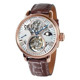 Poljot International 3360.T88-SR Herrenuhr Tourbillon Skeleton Braun/Rotgoldfarben