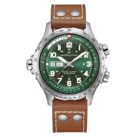 Hamilton H77735560 Herren-Automatikuhr X-Wind Auto Day-Date Braun/Grün