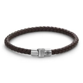 Rebel & Rose RR-M0041-S Herren-Lederarmband Full Metal Single Round Brown