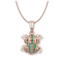 Seinerzeit SZA-3983-140 Damen-Kette Tom Green Frosch Roségoldfarben