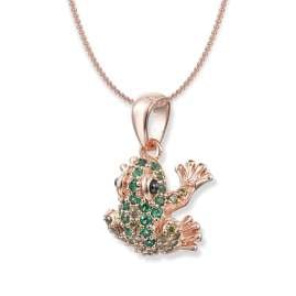 Seinerzeit SZA-3983-140 Damen-Kette Tom Green Frosch Roségoldfarben
