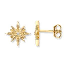 Seinerzeit SZA-2960-460 Damen-Ohrringe Astra Stern Goldfarben
