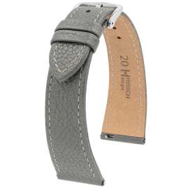 Hirsch 01802130-2-20 Armband für Uhren Bologna M 20 mm Leder Hellgrau