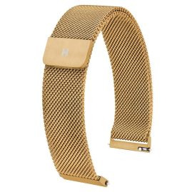 Hirsch 30161410-1-20 Milanaise Uhrenarmband 20 mm Goldfarben